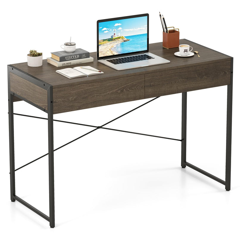 Giantex 44 Inch Home Office Desk with Anti-Toppling Device & Metal Frame