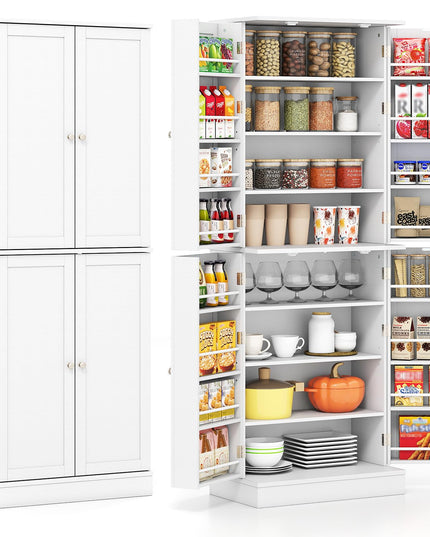 Giantex 65.5" Tall Kitchen Hutch w/8-Tier Storage Cabinet