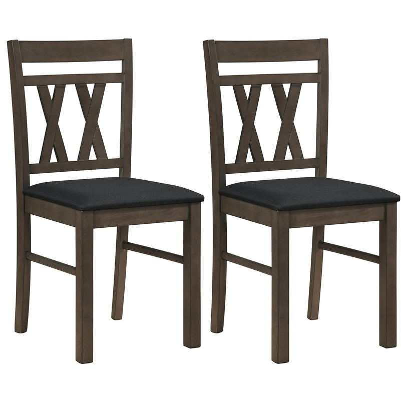 Giantex Linen Style Upholstered Kitchen Chairs with Dual X-Shaped Back (2/4)