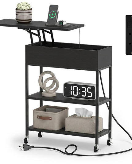 Giantex Lift Top End Table with Charging Station