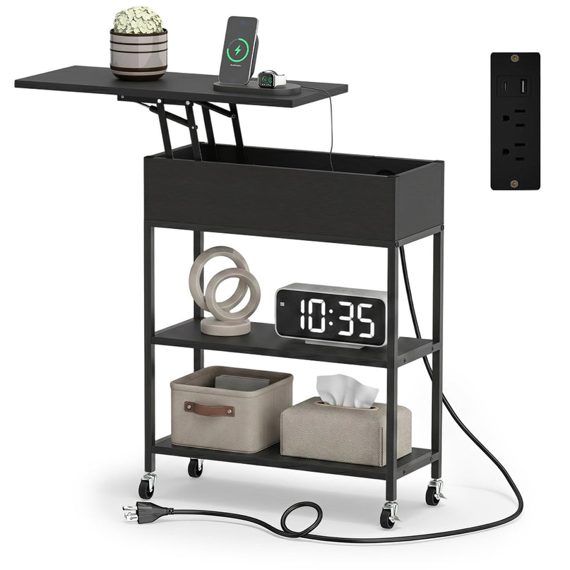 Giantex Lift Top End Table with Charging Station