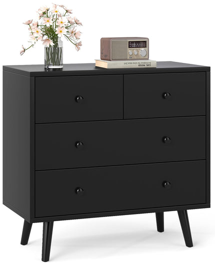 Commode large en bois Giantex à 4 tiroirs pour chambre à coucher et salon