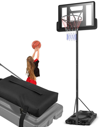 Giantex Portable Basketball Hoop, Height Adjustable 8.5-10 Ft with 39 Inch Backboard, Sandbag