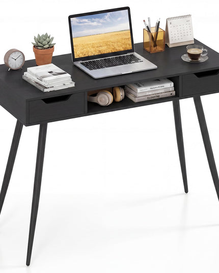 Giantex 42.5" Mid Century Modern Computer Desk with Drawers