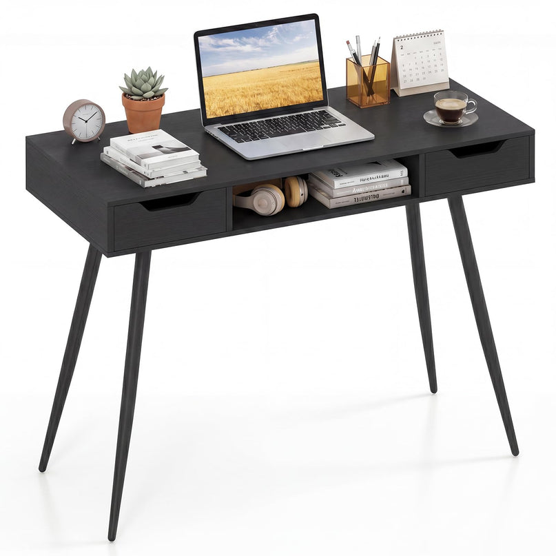 Giantex 42.5" Mid Century Modern Computer Desk with Drawers