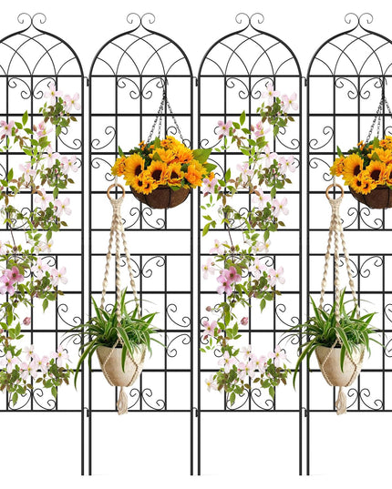 Giantex 86"x20" Metal Garden Trellis for Outdoor Climbing Plants(2/4 Packs)