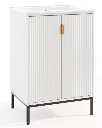 24” Undermount Bathroom Storage Cabinet and Sink Combo Set with 2 Doors