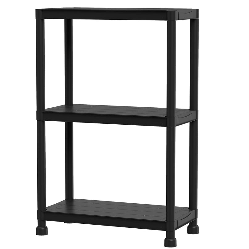 Giantex 3-Tier Heavy-Duty Plastic Storage Shelves（24” x 12.5” x 37”）