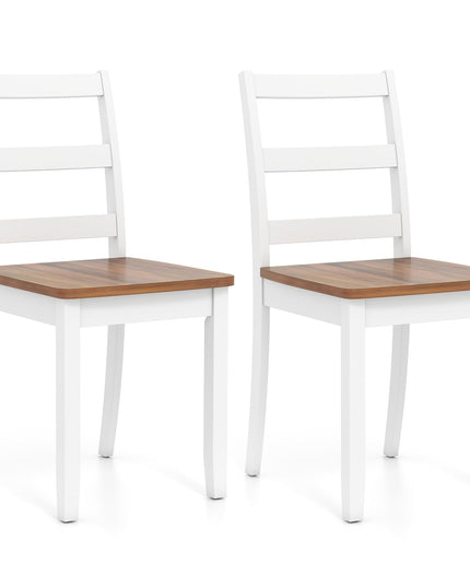Giantex Wood Dining Chairs Set of 2/4 - Wooden Armless Kitchen Chairs with Solid Rubber Wood Legs