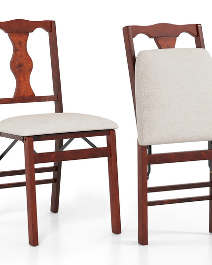 Giantex Folding Dining Chairs Set of 2/4 Upholstered Dining Chairs