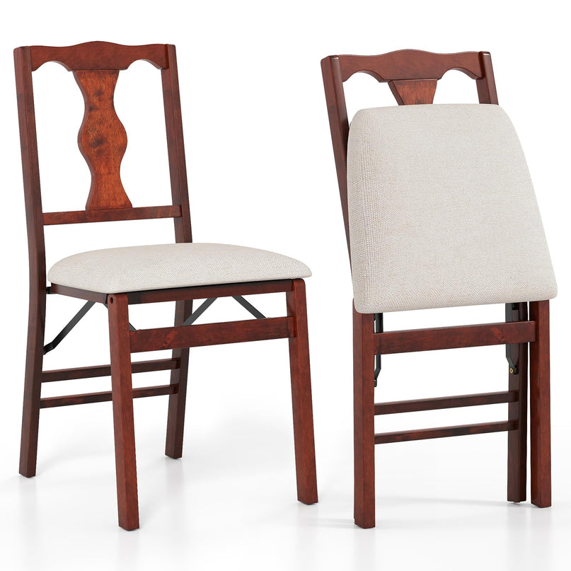 Giantex Folding Dining Chairs Set of 2/4 Upholstered Dining Chairs