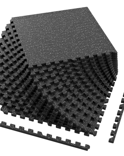 Giantex 12/24Pack Interlocking Rubber Gym Floor Mats