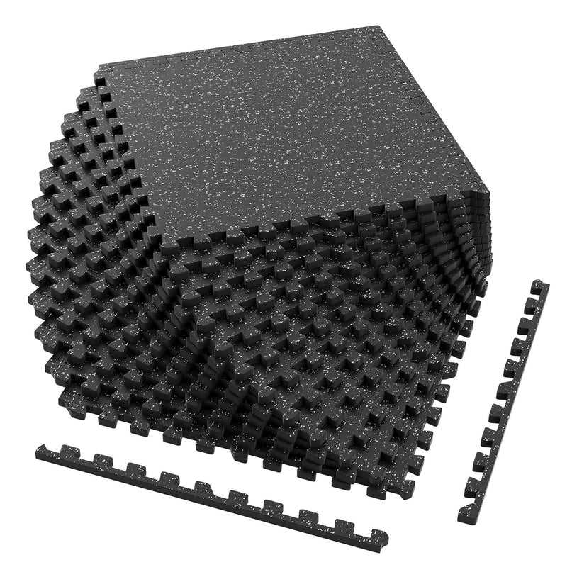 Giantex 12/24Pack Interlocking Rubber Gym Floor Mats