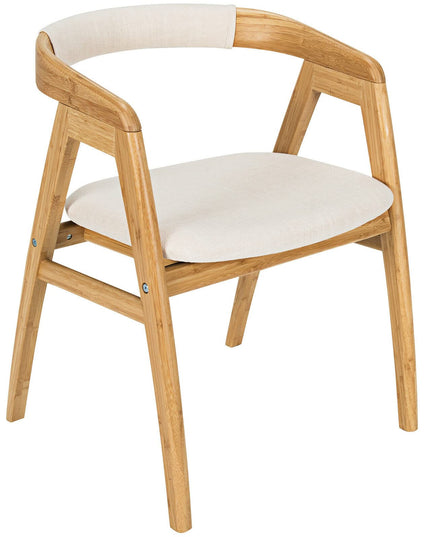 Giantex Modern Mid Century Accent Chair, Made of Fabric, Bamboo