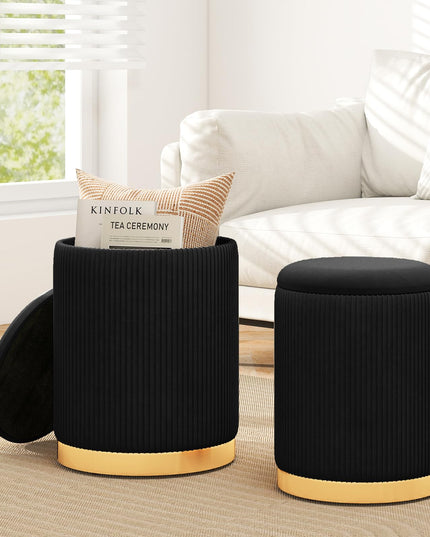 Giantex Ottoman with Storage - Set of 2 Storage Ottomans