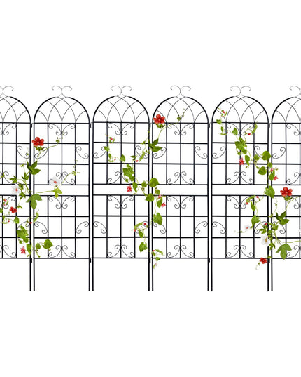 Giantex Treillis de jardin pour plantes grimpantes, 1,80 m, en acier galvanisé