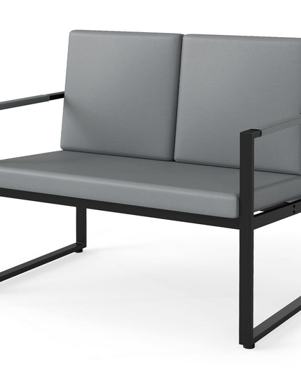 Giantex 2-Seater Sofa with Solid Metal Frame & Removable Back Cushions