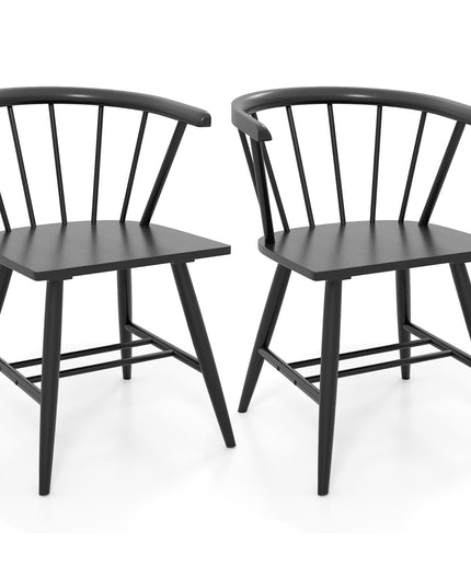 Giantex Windsor Dining Chairs Set of 2/4 w/Solid Rubber Wood Frame