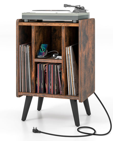 Giantex Record Player Stand, Turntable Stand with Charging Station
