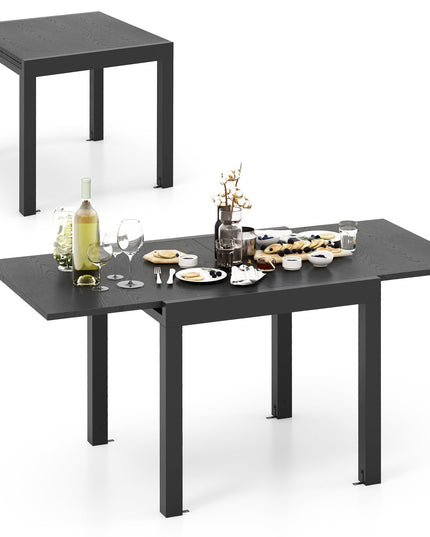 Giantex Expandable Aluminum Dining Table for 4-6 People, 31.5”-63” Extendable Patio Table