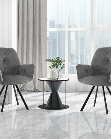 Giantex Upholstered Swivel Velvet Accent Chair Set of 2
