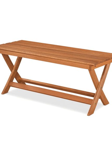 Giantex Outdoor Wooden Bench with X-Shaped Legs & Reinforced Crossbars