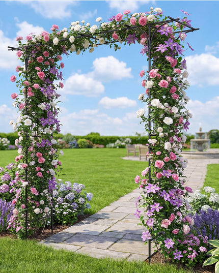 Arche de jardin en métal Giantex, tonnelle de mariage pour cérémonie, treillis de jardin pour diverses plantes grimpantes