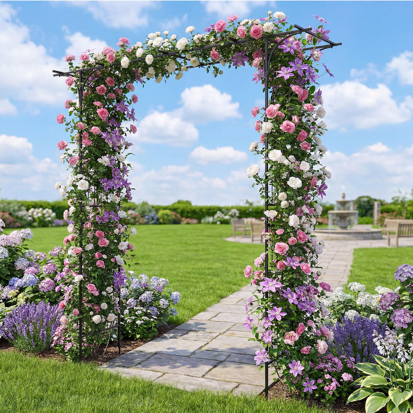 Arche de jardin en métal Giantex, tonnelle de mariage pour cérémonie, treillis de jardin pour diverses plantes grimpantes