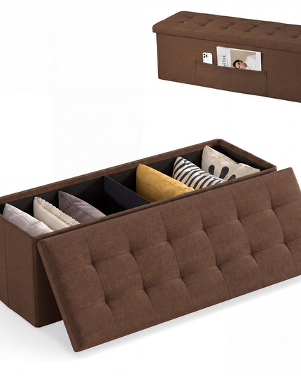 Giantex 43 Inches Folding Storage Ottoman Bench for Living Room