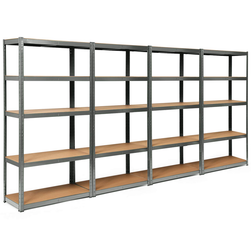 Giantex Shelving Rack Storage Shelf Steel Garage Utility Rack 5-Shelf Adjustable Shelves