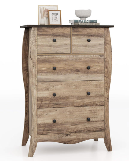 Giantex Storage Cabinet with Foldable & Detachable Fabric Drawers, Anti-Tipping Kit, 26.5” x 15” x 38” Farmhouse Floor Cabinet