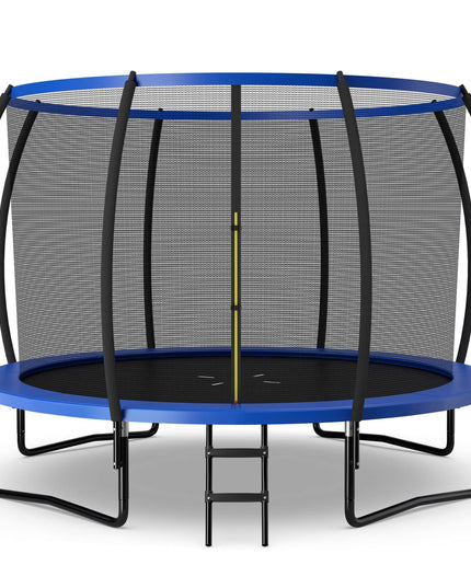 Giantex 8FT 10FT 12FT Trampoline with Enclosure, ASTM Approved Outdoor Large Trampoline with Ladder