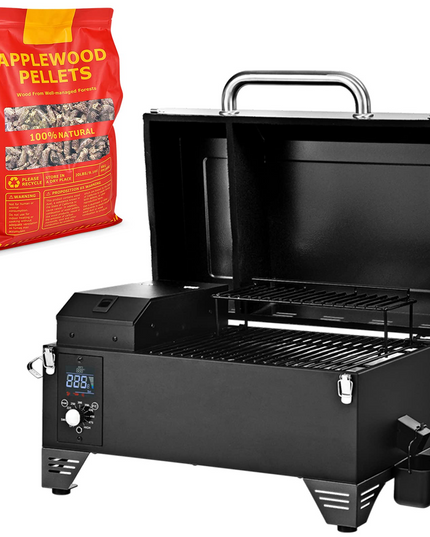 Giantex Portable Pellet Smoker Grill Set, 8-in-1 Electric Tabletop Pellet Grill