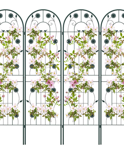 Giantex Garden Trellis, Tall Galvanized Steel Trellis for Climbing Plants