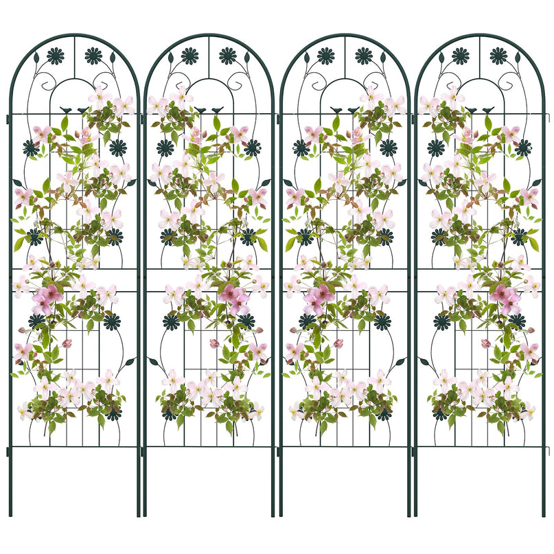 Giantex Garden Trellis, Tall Galvanized Steel Trellis for Climbing Plants