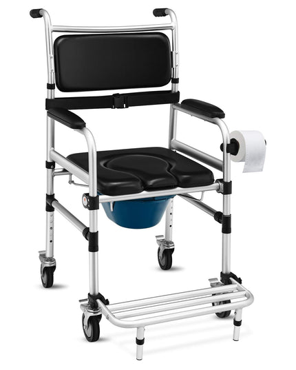 Giantex 3 in 1 Lightweight Shower Commode Wheelchair