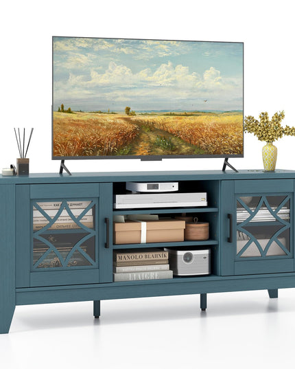 Giantex TV Stand for TVs up to 65”, Entertainment Center with 3-Position Adjustable Shelves