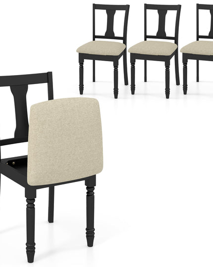 Giantex Wood Dining Chairs Set Farmhouse Dining Room Chair with Cushion Seat, Armless Wooden Dining Side Chairs
