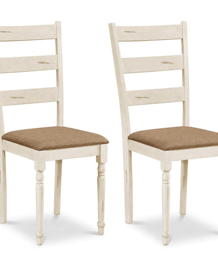 GIANTEX Farmhouse Ladder Back Kitchen Chairs | Upholstered Dining Room Chair w/Soft Padded Seat & Ergonomic Backrest