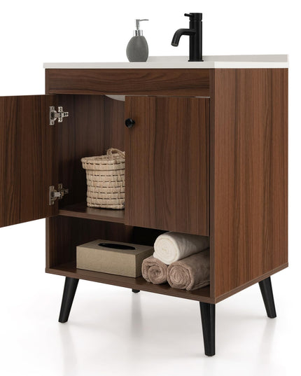 Giantex Bathroom Vanities with Vessel Sink - Bathroom Sink Cabinet with Doors