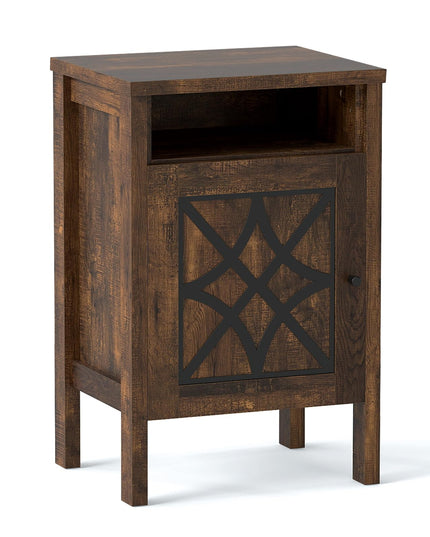 Giantex Robot Vacuum Storage Cabinet Farmhouse End Table