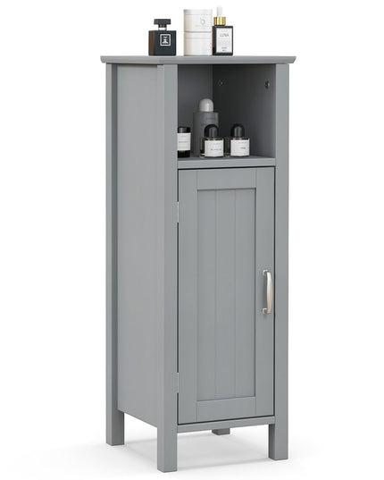 Giantex Narrow Bathroom Storage Cabinet - Corner Unit with Open Compartment, Adjustable Shelf
