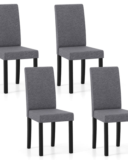 Giantex Upholstered Dining Chair Set of 2/4 with Rubber Wood Legs
