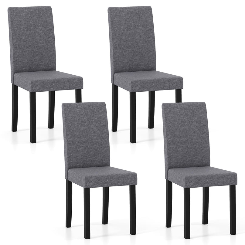 Giantex Upholstered Dining Chair Set of 2/4 with Rubber Wood Legs