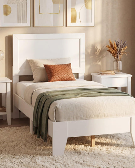 GIANTEX Twin/ Full/Queen Size Wooden Bed Frame with Heavy Duty Mattress Foundation