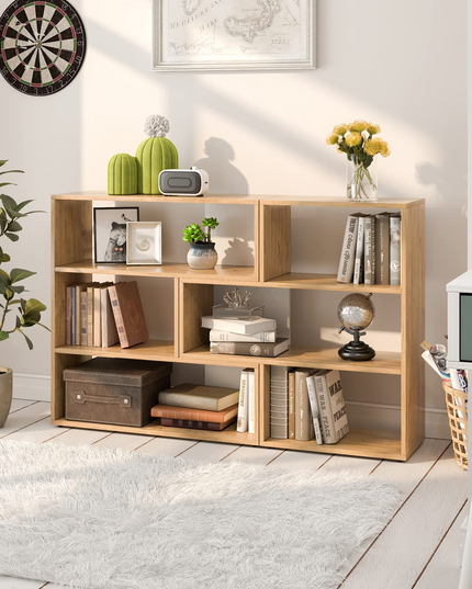 Giantex Open Shelf Bookcase, Separable Cube Bookshelf TV Stand w/ 6 Grids