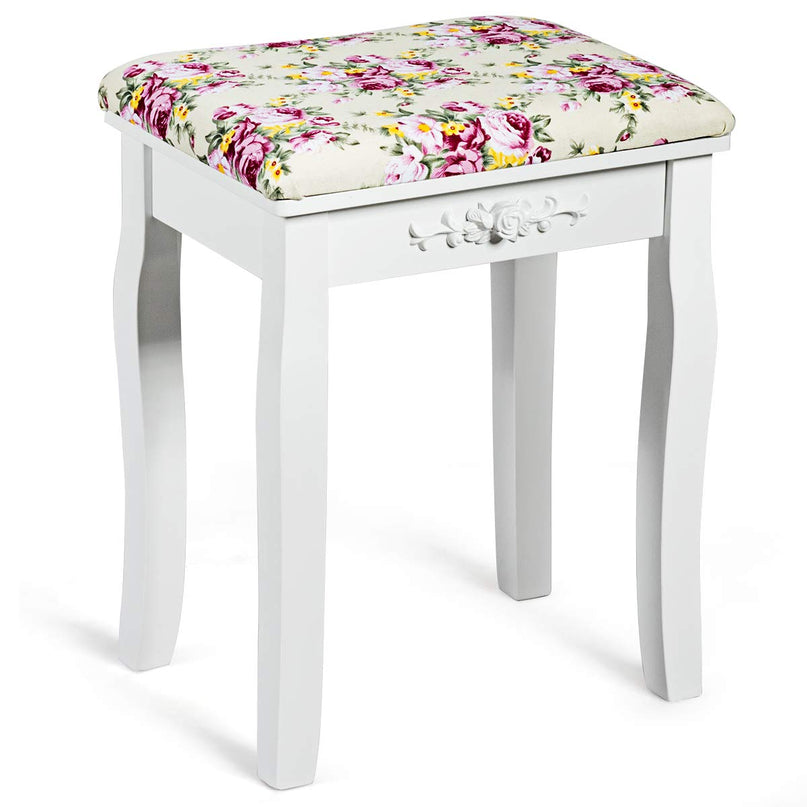 Vanity Stool Wood Dressing Padded Chair