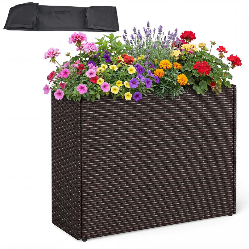 Giantex Wicker Raised Garden Bed for Vegetable Flower Herb Porch Balcony