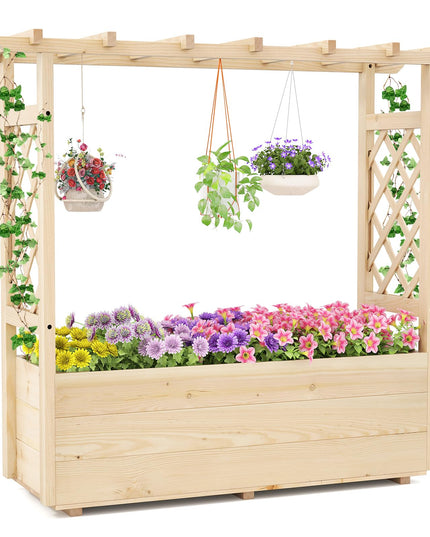 Giantex Freestanding Garden Planter Raised Bed for Flowers Herbs ( 45”x16”x41” )