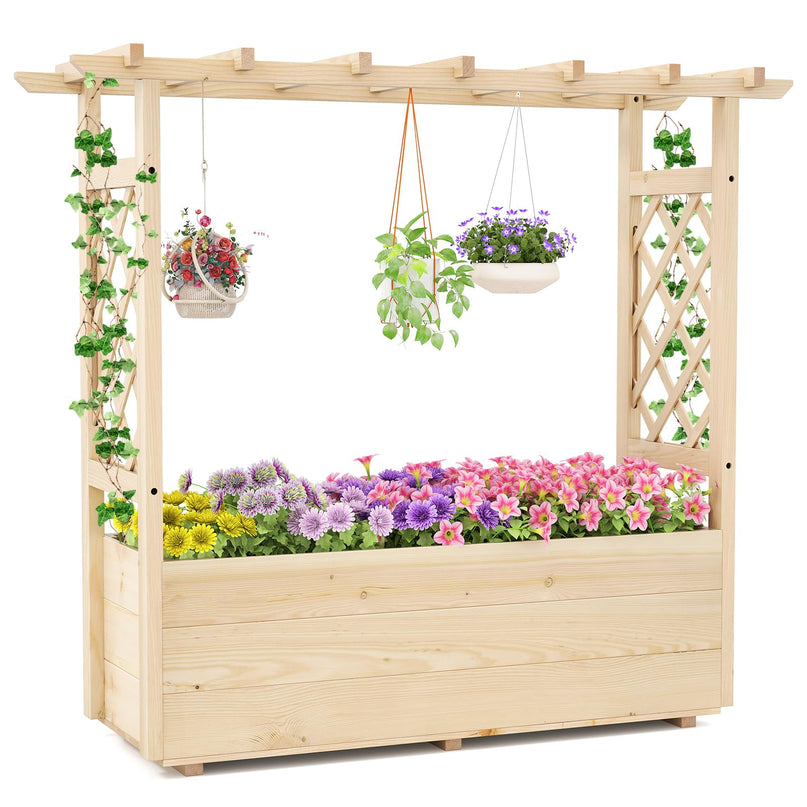 Giantex Freestanding Garden Planter Raised Bed for Flowers Herbs ( 45”x16”x41” )